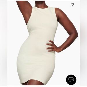 SKIMS Cotton Rib Tank Mini
Dress in Bone Cream Sleeveless Mini Dress L